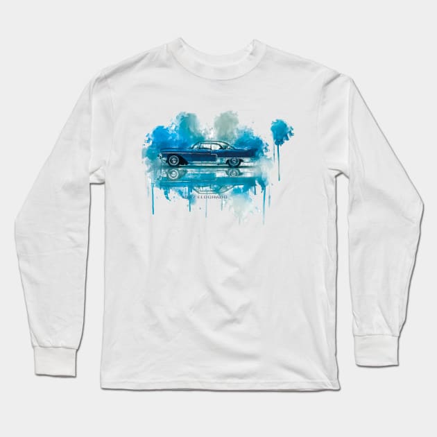 1957 Cadillac Eldorado Long Sleeve T-Shirt by AaaahEeeekStudio